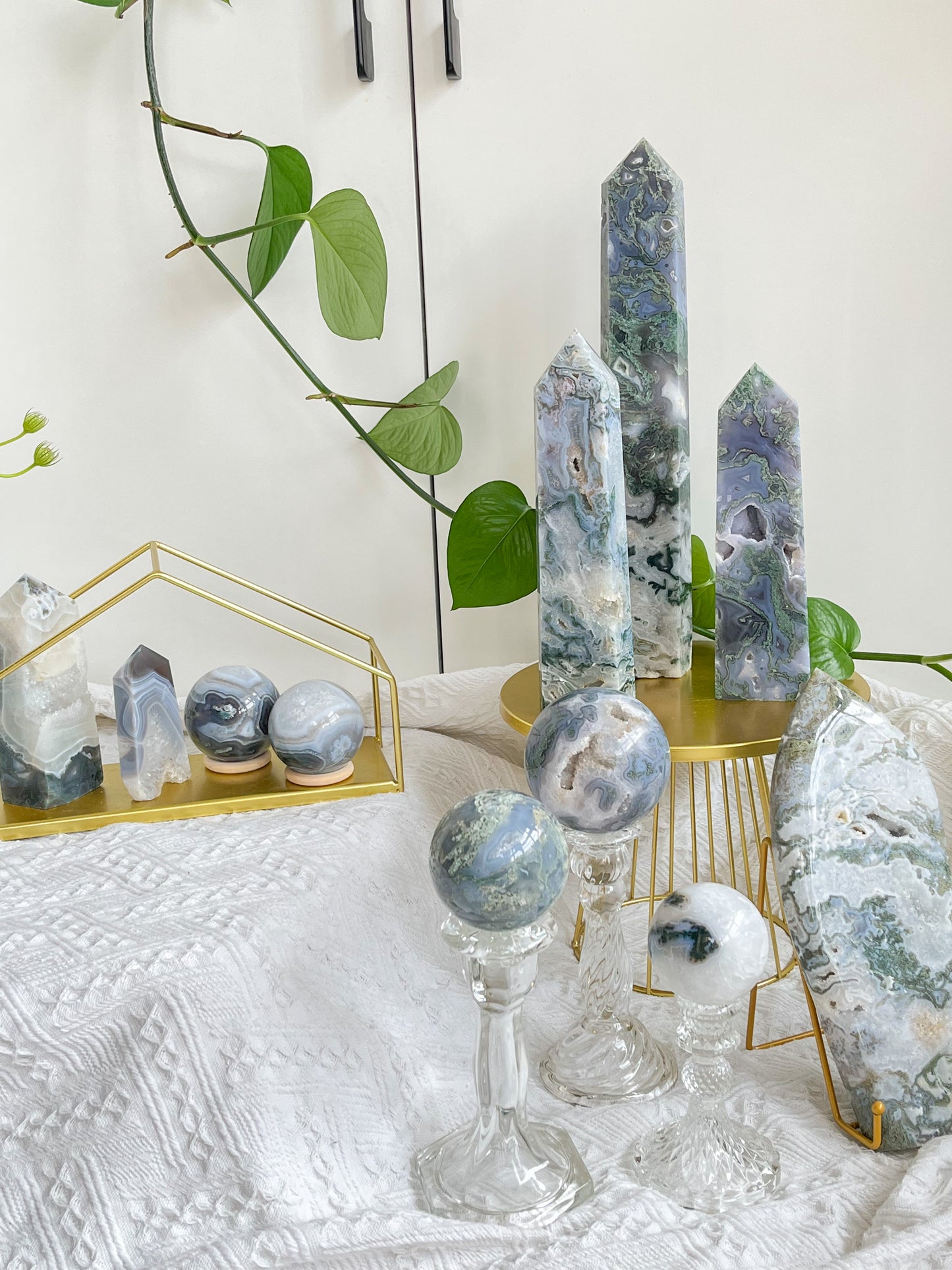 Blue moss agate