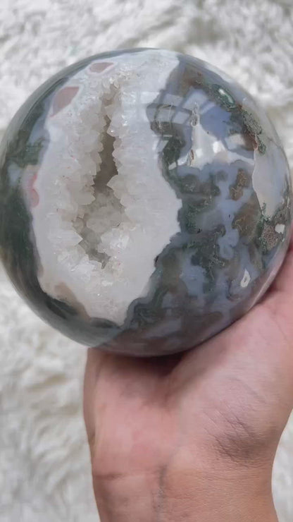 Natural Blue Moss Agate Sphere Wholesale