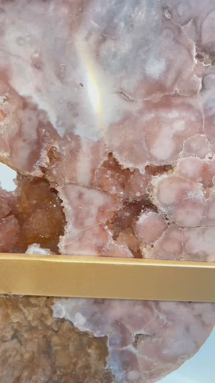 Genuine Pink Amethyst Slab with Natural Crystalline Structure