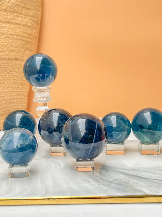 dark blue fluorite sphere