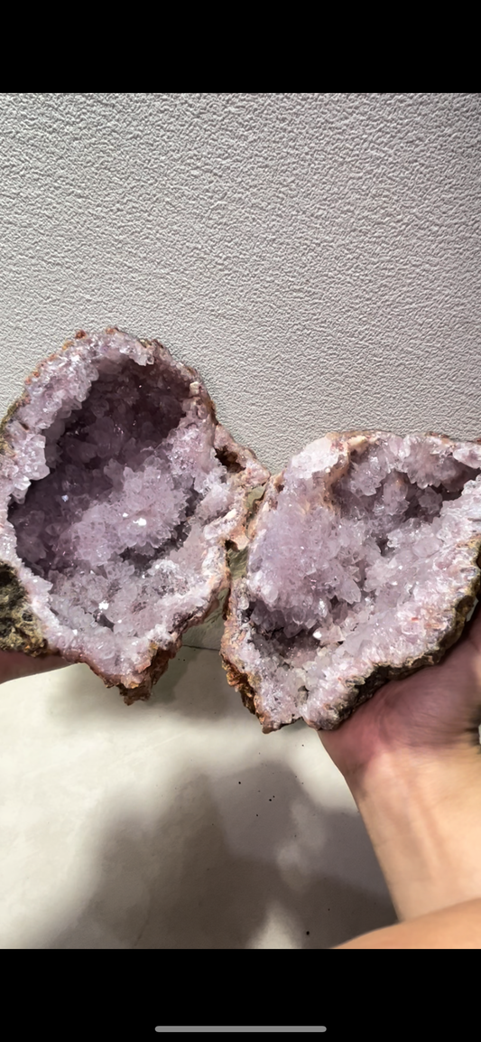 pink amethyst geodes