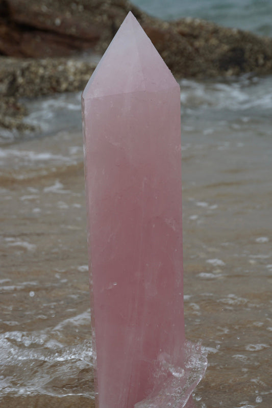 Authentic Rose Quartz Tower Crystal for Heart Chakra Healing