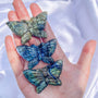 Handcrafted Butterfly Labradorite Crystal Carving with Blue Flash