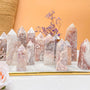 Premium Flower Agate Tower with pink floral patterns for crystal healing