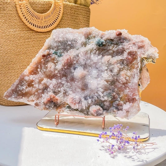 Natural Galaxy Amethyst Crystal Cluster with Starburst Formation
