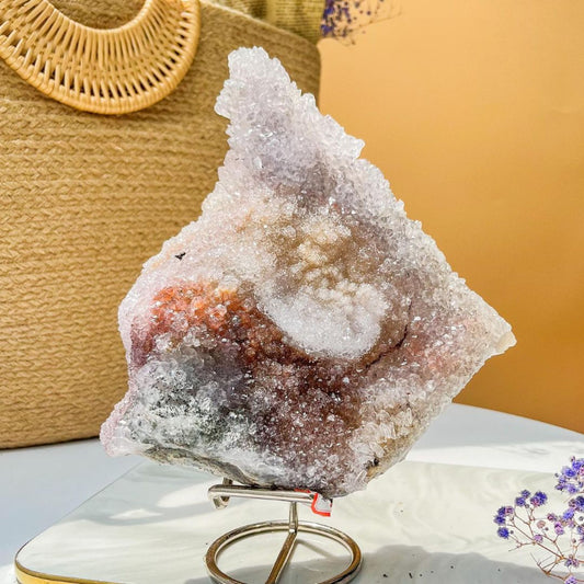 Premium Galaxy Amethyst crystal cluster with purple formations for healing and decoration"