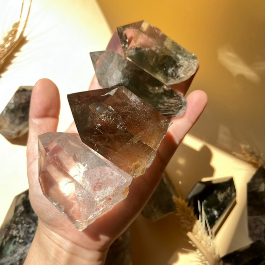  Premium Garden Quartz crystal points with golden inclusions for wholesale crystal supply