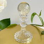  Natural citrine crystal sphere with golden yellow color on display stand