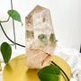 Natural citrine tower crystal point with golden yellow hues