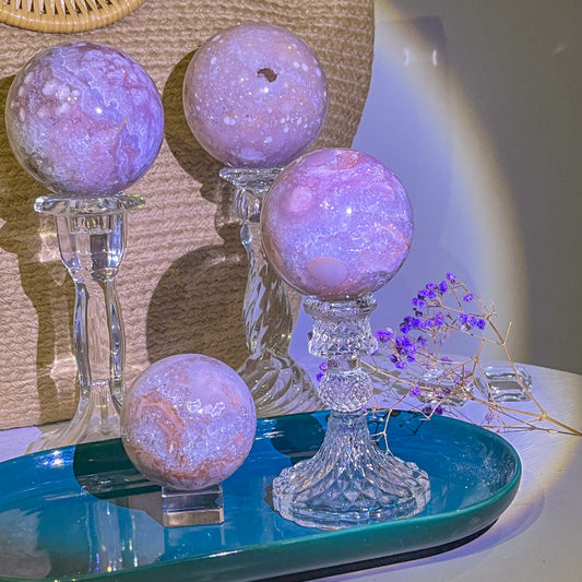 Premium Pink Amethyst Sphere Crystal Healing Stone