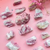 Wholesale raw pink tourmaline crystal cluster with natural formations