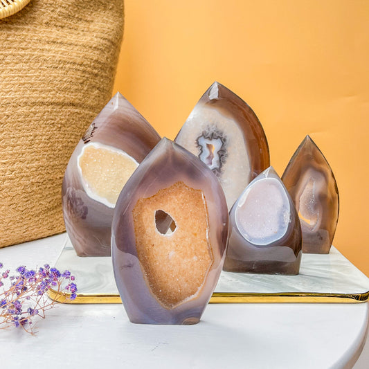 Premium Wholesale Agate Crystal Slab with Natural Banding