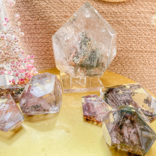  Natural Garden Quartz Crystal with Green Chlorite Inclusions