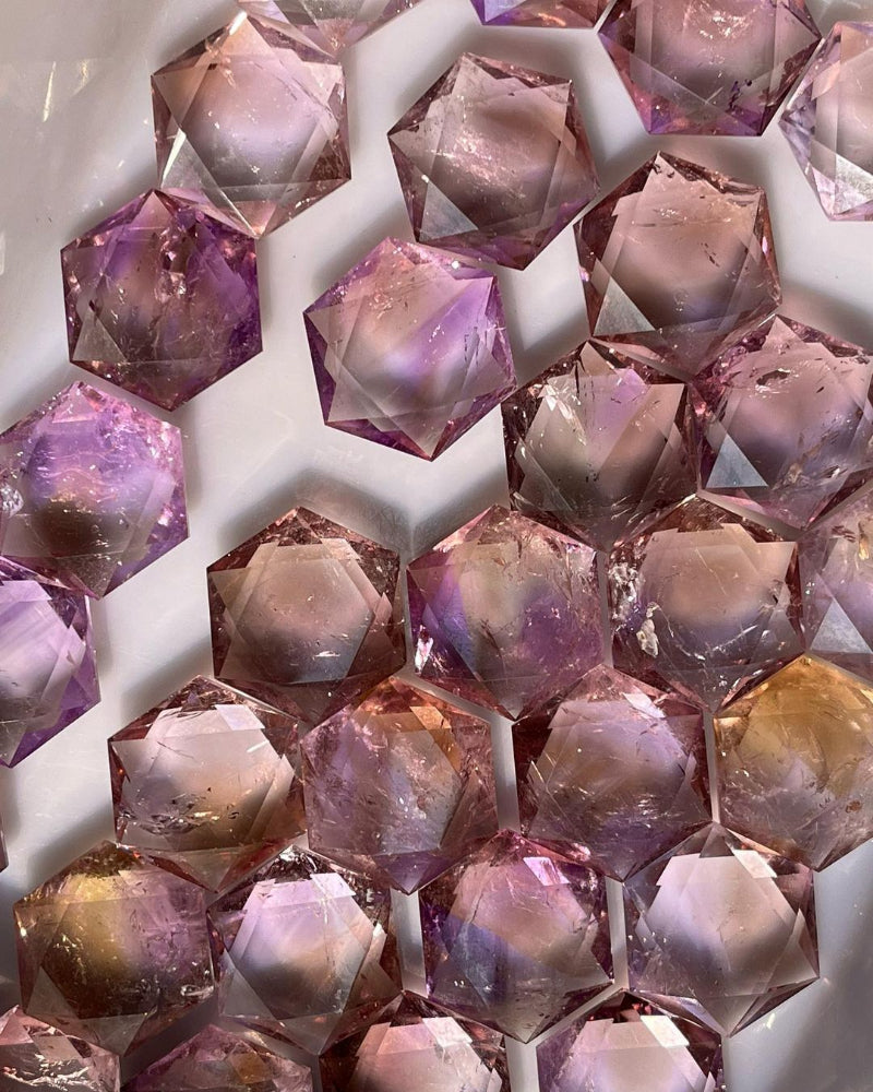 Natural Ametrine Crystal with Purple Amethyst and Golden Citrine Zones