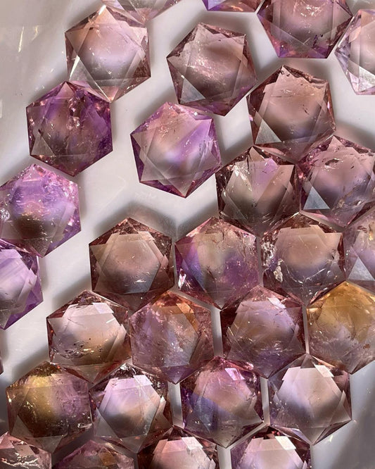 Natural Ametrine Crystal with Purple Amethyst and Golden Citrine Zones
