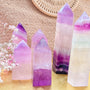 Premium Pink Fluorite Tower Crystal Point with Purple Banding