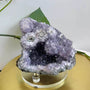 Natural raw amethyst crystal cluster with deep purple crystalline formation