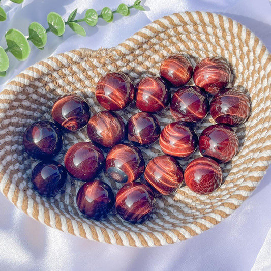 Genuine Red Tiger's Eye Crystal Sphere with Chatoyant Effect