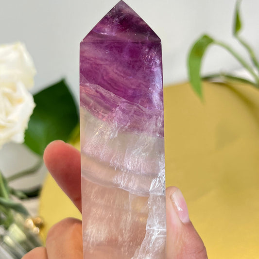  Premium Striped Fluorite Crystal with Natural Rainbow Banding Pattern
