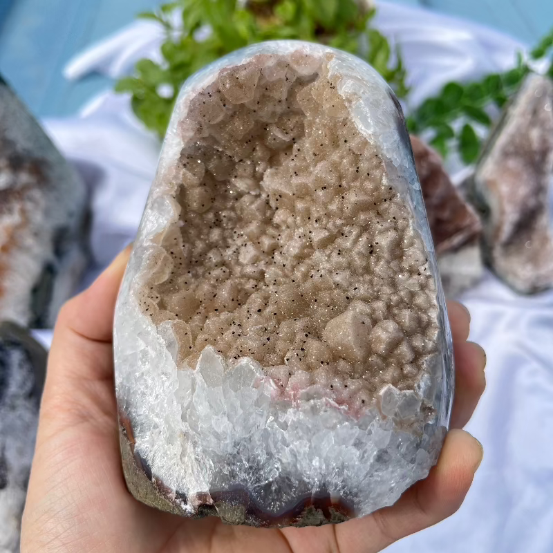 Close up of sparkling sugar druzy crystal formation