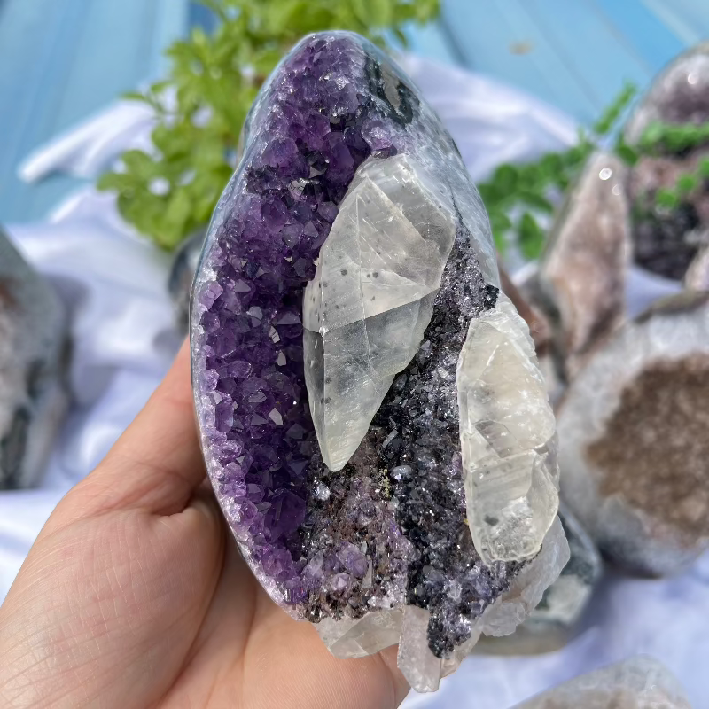 Natural sugar druzy crystal cluster specimen with sparkling crystalline formation